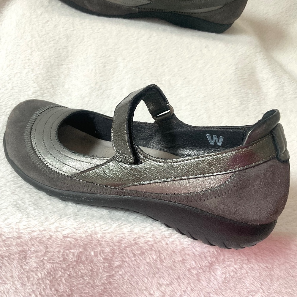 GRAY NAOT SUEDE LEATHER COMBO KIREI MARY JANES SIZE 7.5/38 - Picture 8 of 13